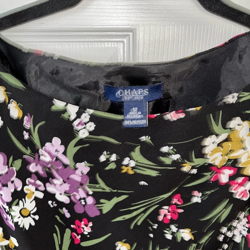 Chaps Vibrant Sleeveless Floral Midi Dress Dress - Picture 2 of 3